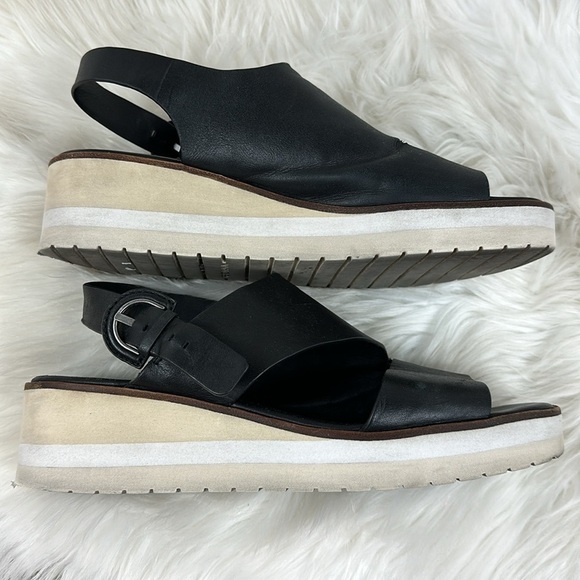 Vince Black Shelby Wedge Platform Sandals 8.5 - Picture 7 of 13